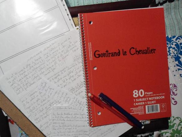 Mes croquis de pages seront dessinés dans un nouveau cahier rouge!