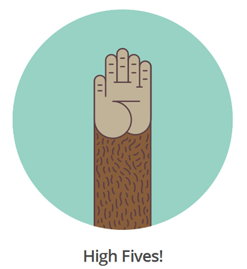 Sérieusement. MailChimp me fait des high fives. C'est une délicate attention, et c'est bon pour mon estime!
