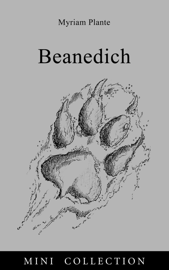 Couverture du livre Beanedich. Une empreinte de patte de loup sur un fond gris pâle.