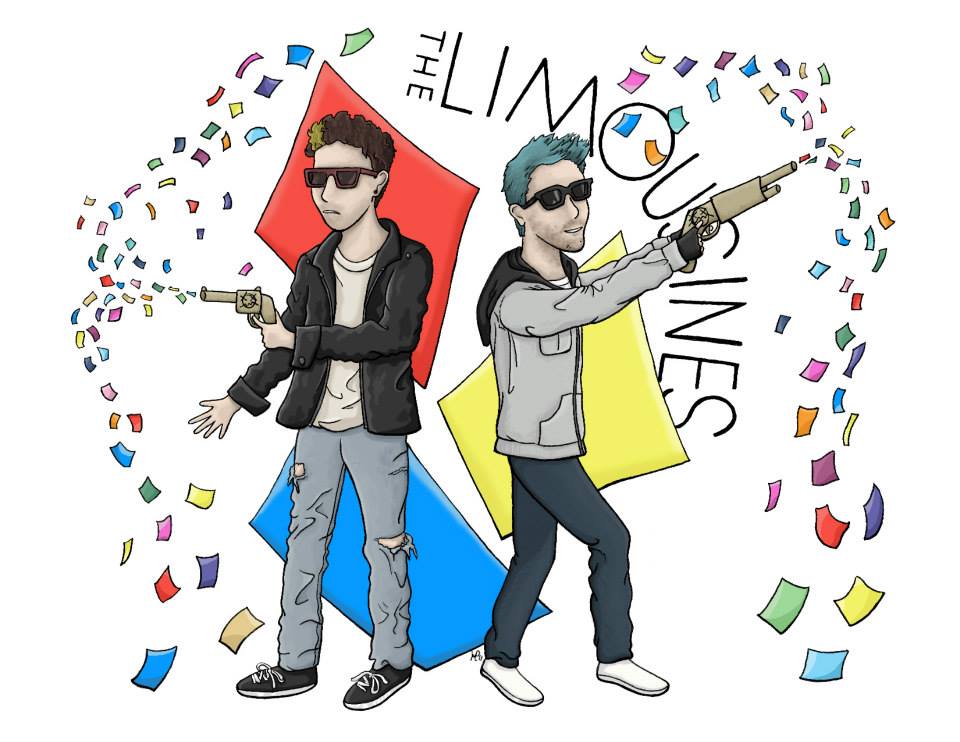 Un dessin du duo musical The Limousines.