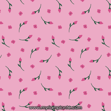 Motif fleurs roses par Myriam Plante
