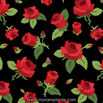 Motif roses par Myriam Plante