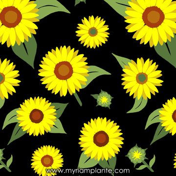 Motif tournesols par Myriam Plante